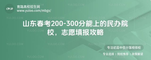 山东春考200-300分民办院校报考