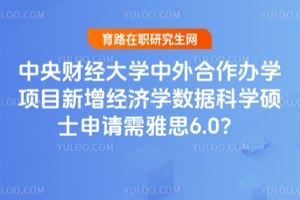 中央财经大学中外合作办学项目新增经济学数据科学硕士2026申请需雅思6.0？