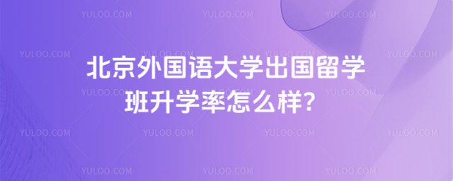 北京外国语大学出国留学班升学率