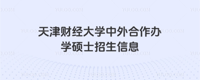 天津财经大学中外合作办学硕士招生信息
