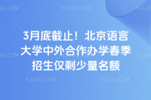 3月底截止！2026年北京语言大学中外合作办学春季招生仅剩少量名额