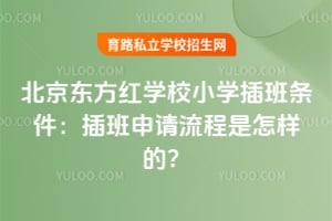 北京东方红学校小学插班条件：插班申请流程是怎样的？