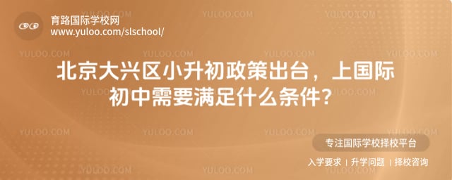北京大兴区小升初政策