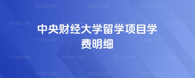 中央财经大学留学项目学费