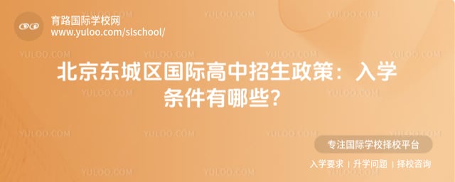 北京东城区国际高中招生政策