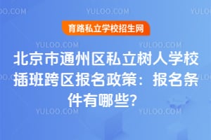 北京市通州区私立树人学校插班跨区报名政策：2026年报名条件有哪些？