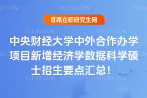 2026中央财经大学中外合作办学项目新增经济学数据科学硕士招生要点汇总！