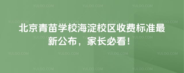 青苗学校海淀校区收费标准