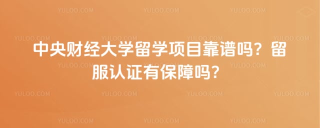 中央财经大学留学项目靠谱吗