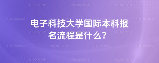 电子科技大学国际本科报名流程
