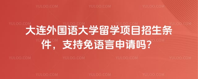 2026年大连外国语大学留学项目招生条件