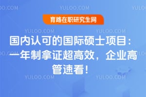 国内认可的国际硕士项目:一年制拿证超高效,企业高管速看!