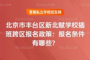 北京市丰台区新北赋学校插班跨区报名政策：2026年报名条件有哪些？