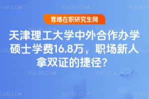 天津理工大学中外合作办学硕士学费16.8万，职场新人拿双证的捷径？