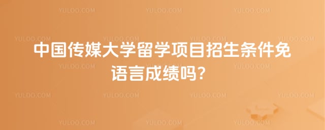 2026年中国传媒大学留学项目招生条件