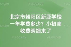 北京市朝阳区新亚学校一年学费多少？2026小初高收费明细来了