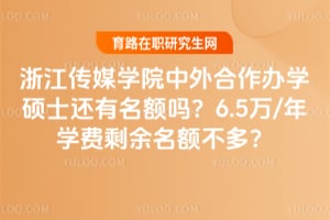 浙江传媒学院中外合作办学硕士还有名额吗?6.5万/年学费剩余名额不多?