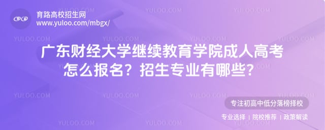 广东财经大学继续教育学院成人高考怎么报名