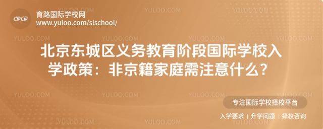 东城区义务教育阶段国际学校入学政策