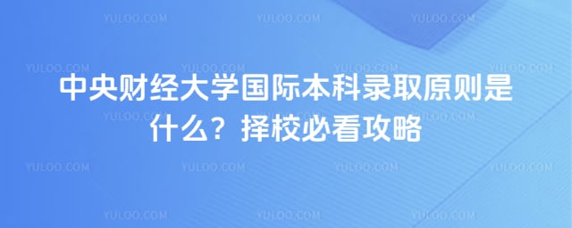 中央财经大学国际本科录取原则