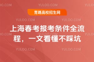 上海春考报考条件全流程,一文看懂不踩坑