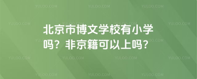 北京市博文学校有小学吗