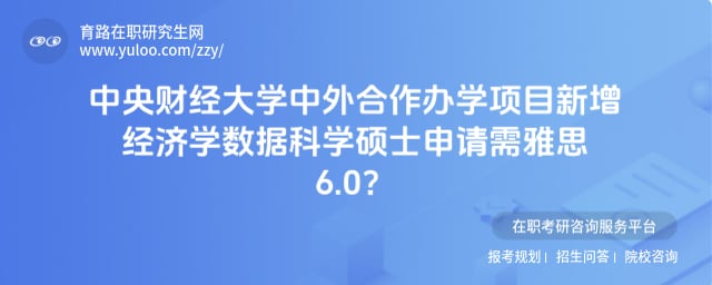 中央财经大学中外合作办学项目新增经济学数据科学硕士