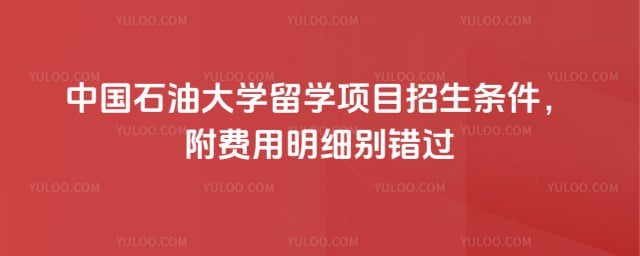 2026年中国石油大学留学项目招生条件