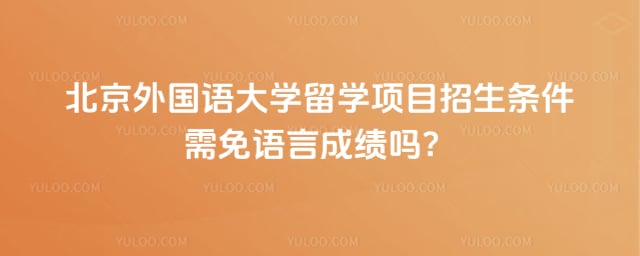 2026年北京外国语大学留学项目招生条件