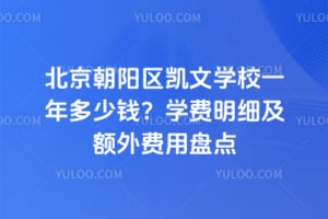 北京朝阳区凯文学校一年多少钱？2026年学费明细及额外费用盘点