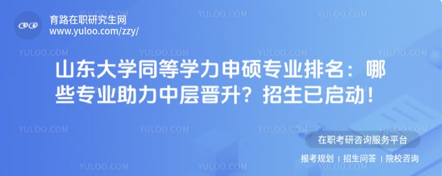 山东大学同等学力申硕专业排名