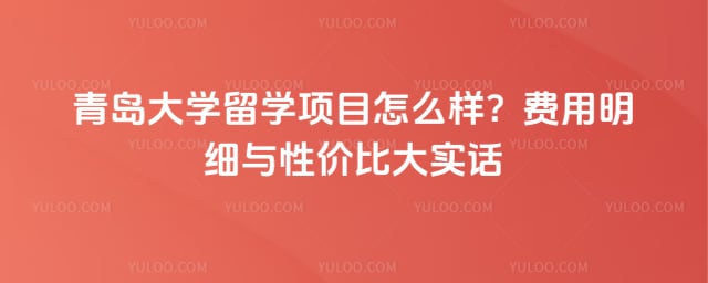 青岛大学留学项目怎么样