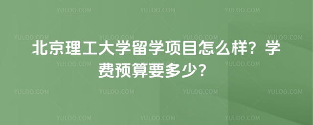 北京理工大学留学项目怎么样