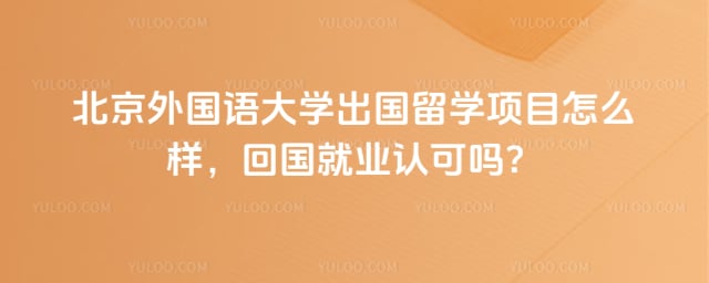 北京外国语大学出国留学项目怎么样