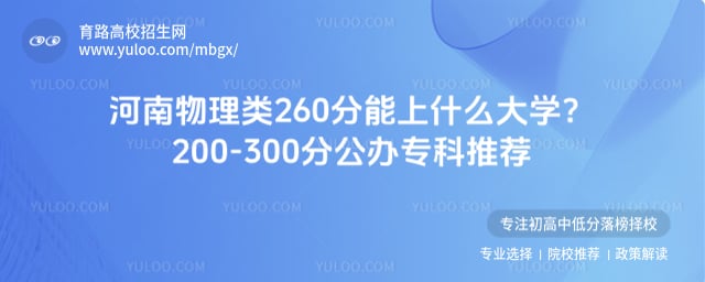河南物理类260分大学