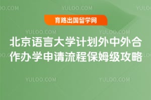 2026年北京语言大学计划外中外合作办学申请流程保姆级攻略