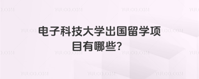电子科技大学出国留学项目