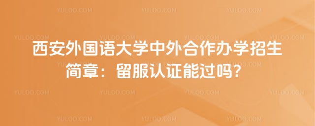 西安外国语大学中外合作办学招生简章