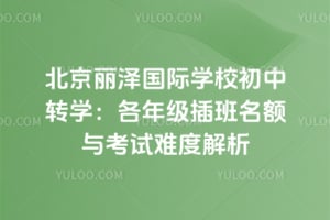 北京丽泽国际学校初中转学：2026年各年级插班名额与考试难度解析