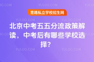 2026年北京中考五五分流政策解读,中考后有哪些学校选择?