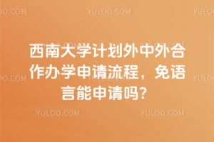 西南大学计划外中外合作办学申请流程，2026年免语言能申请吗？