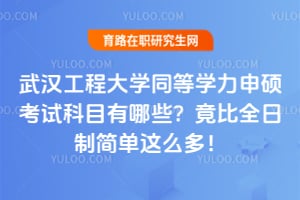 武汉工程大学同等学力申硕考试科目有哪些？竟比全日制简单这么多！