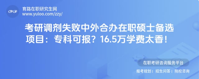 考研调剂失败中外合办在职硕士备选项目