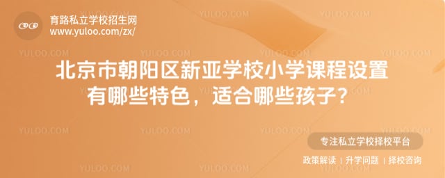 北京市朝阳区新亚学校小学课程设置