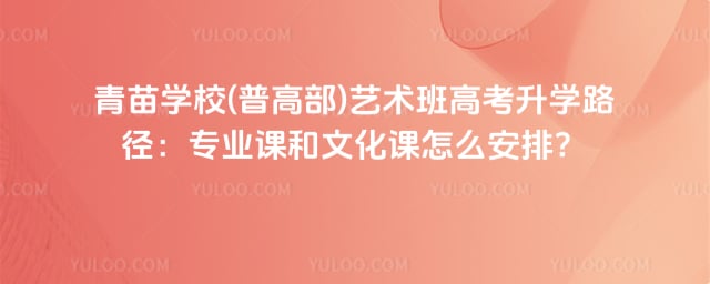 青苗学校(普高部)艺术班高考升学路径