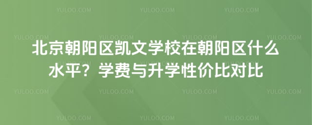 北京朝阳区凯文学校在朝阳区的水平