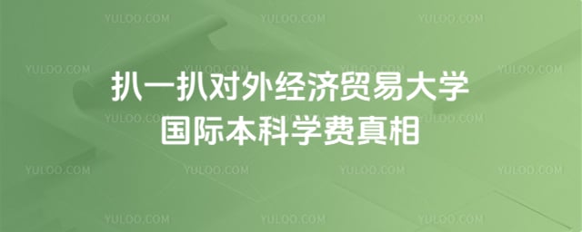 对外经济贸易大学国际本科学费