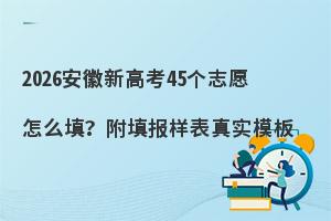 2026�����¸߿�45��־Ը��ô����������ʵģ��