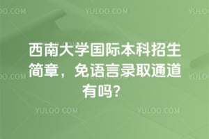 2026年西南大学国际本科招生简章，免语言录取通道有吗？
