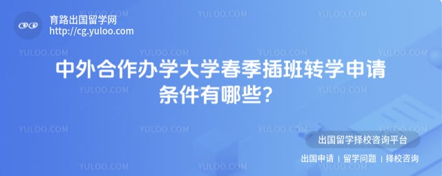 中外合作办学大学春季插班转学申请